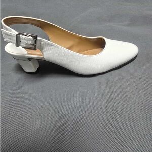 J.Renee White Slingback Heels